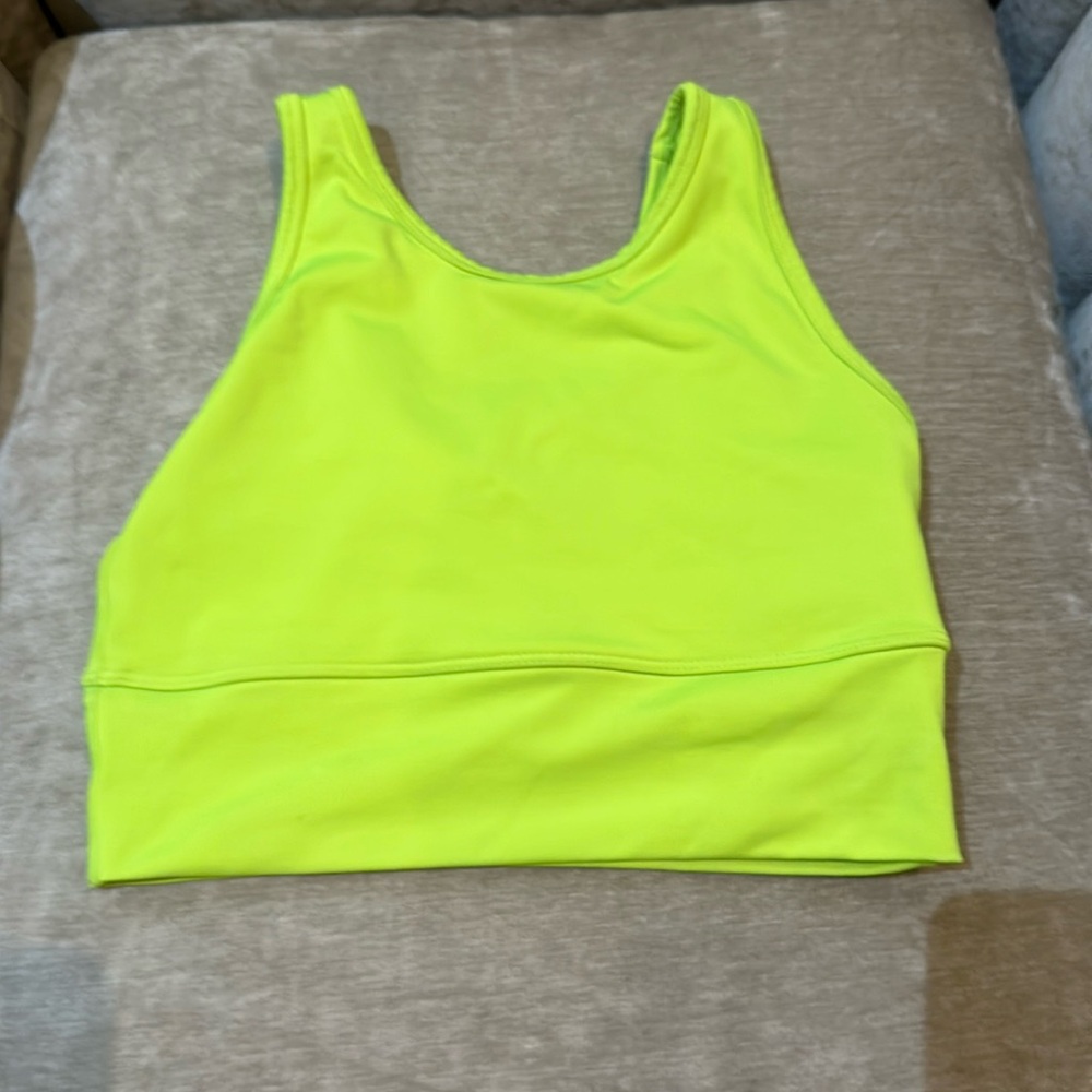 Strut This Neon Yellow Sports Bra Size Medium